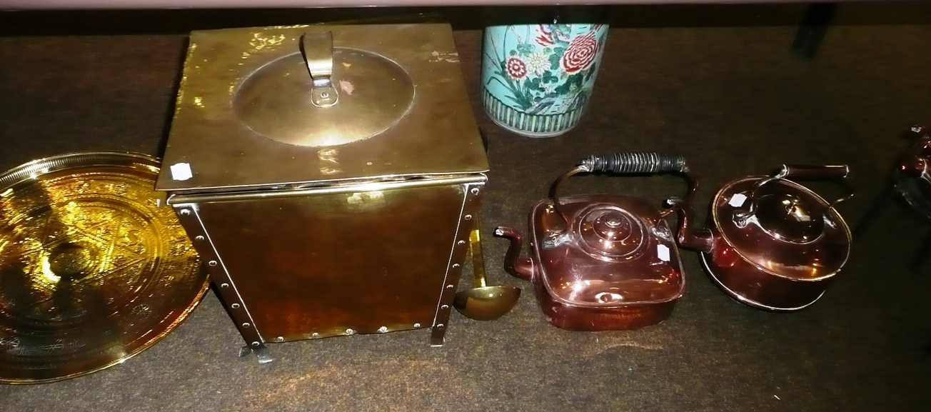 Tennants Auctioneers: A brass coal bin