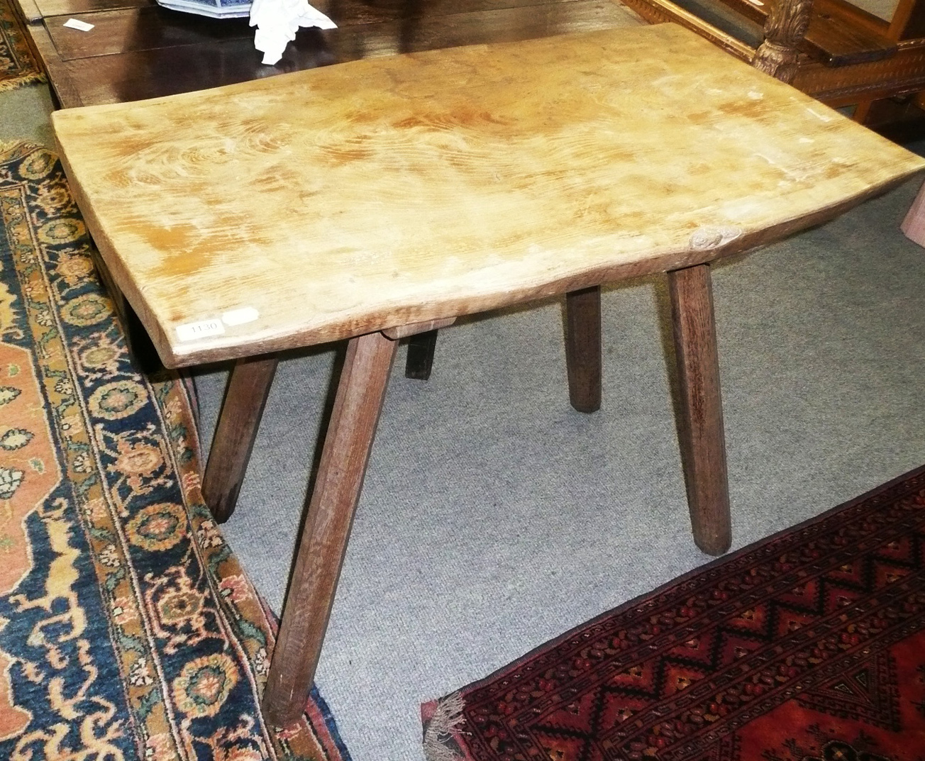 Tennants Auctioneers: A Colin "Beaverman" Almack oak pub table