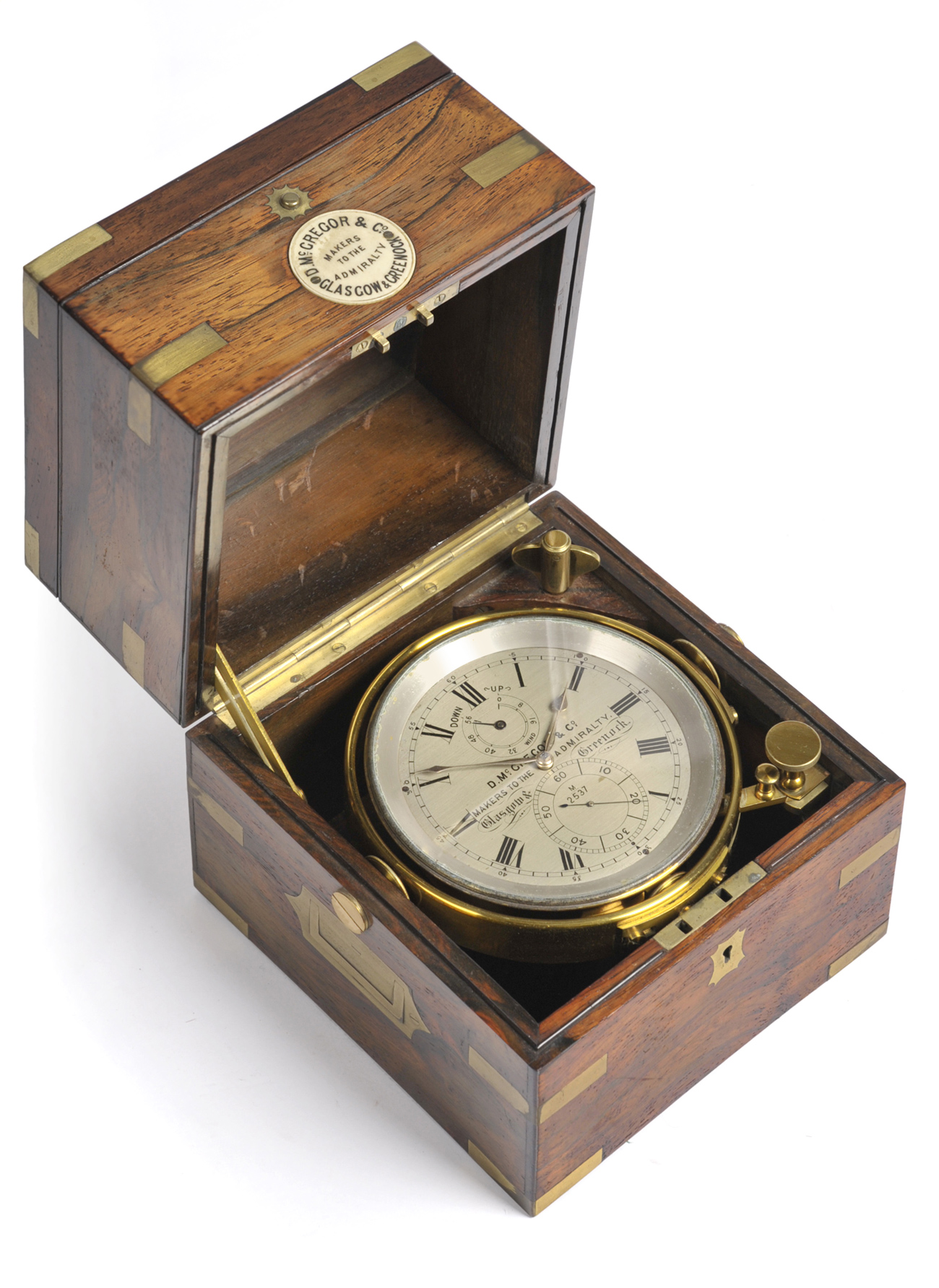 Tennants Auctioneers: A Rosewood and Brass Bound Two Day Marine Chronometer