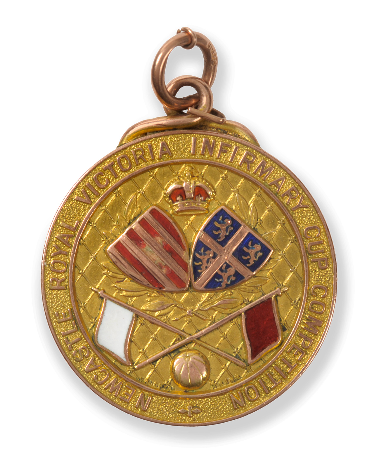 Tennants Auctioneers: A 9ct Gold and Enamel Newcastle United Football Club Medal